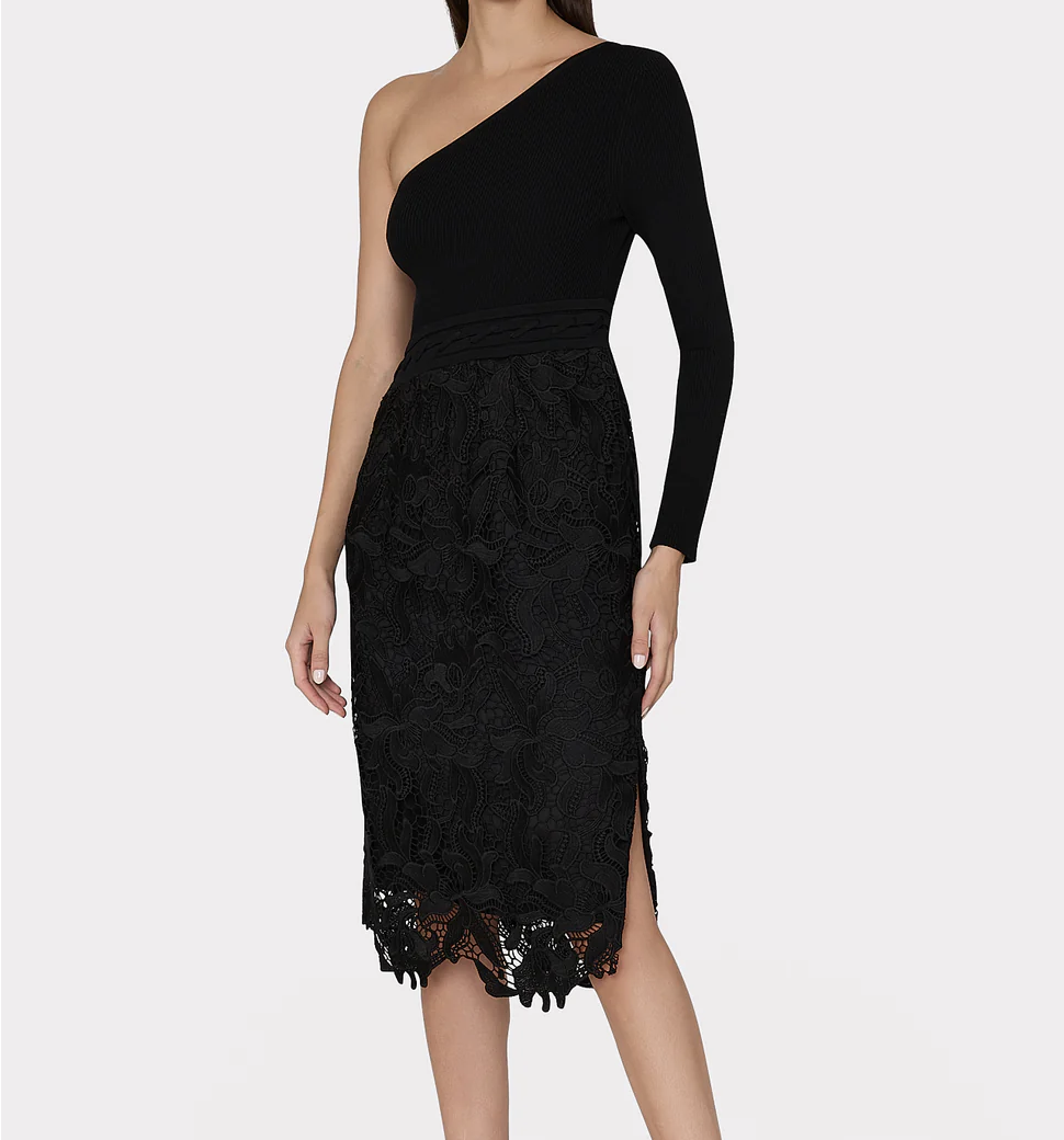 chinese dress ladies Self-Portrait One Shoulder Guipure-lace Midi Dress  Runway Catalog