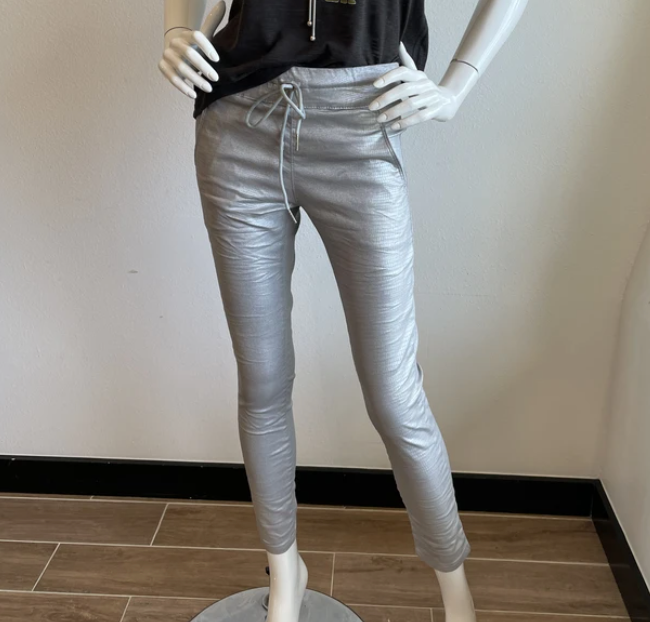 Silver metallic sale joggers